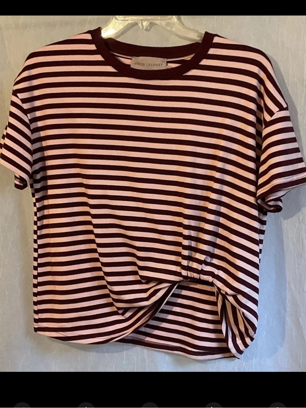 Element Pink and Burgundy Striped Knot Tee